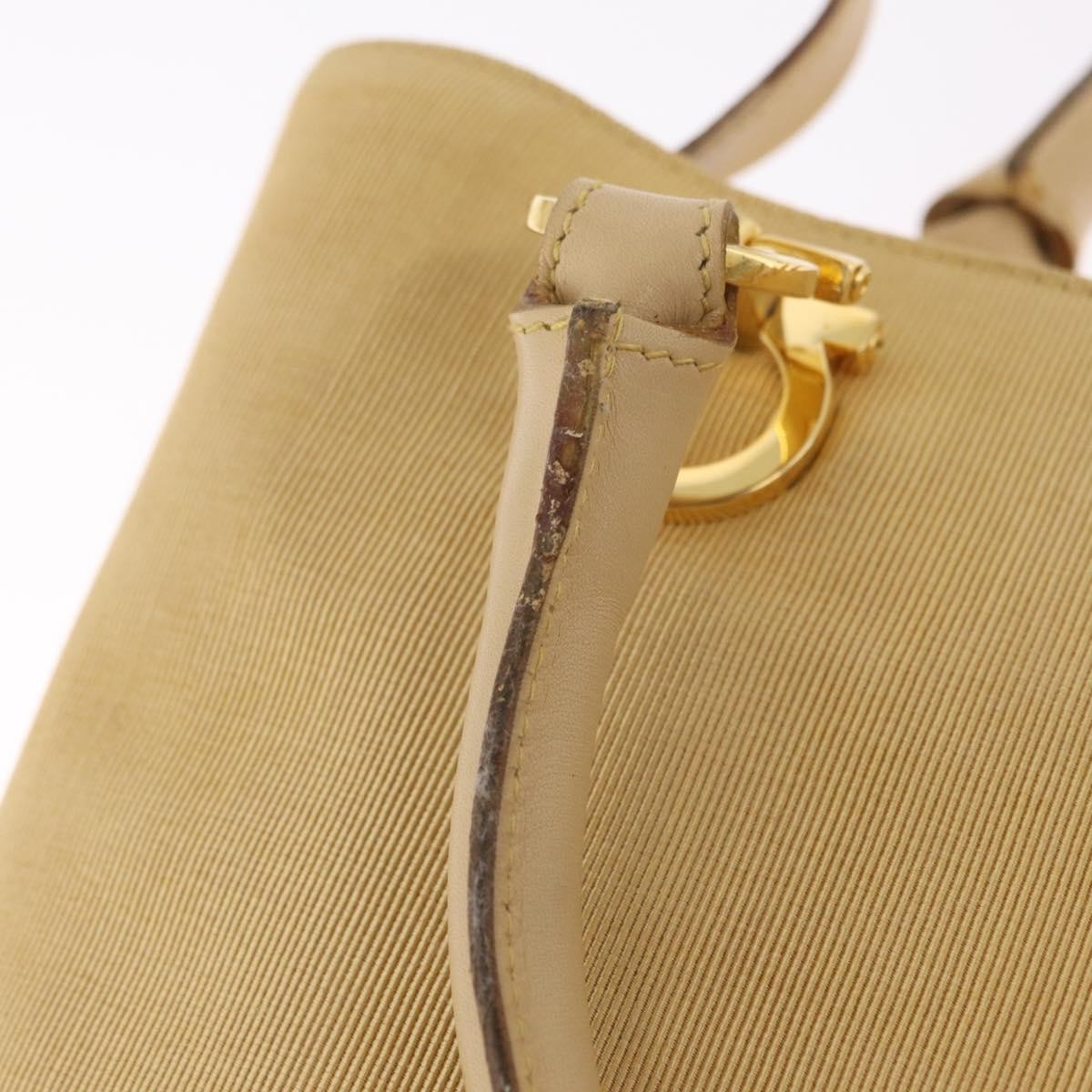 Salvatore Ferragamo Gancini Tote Canvas, Beige, Canvas, Tote Bag