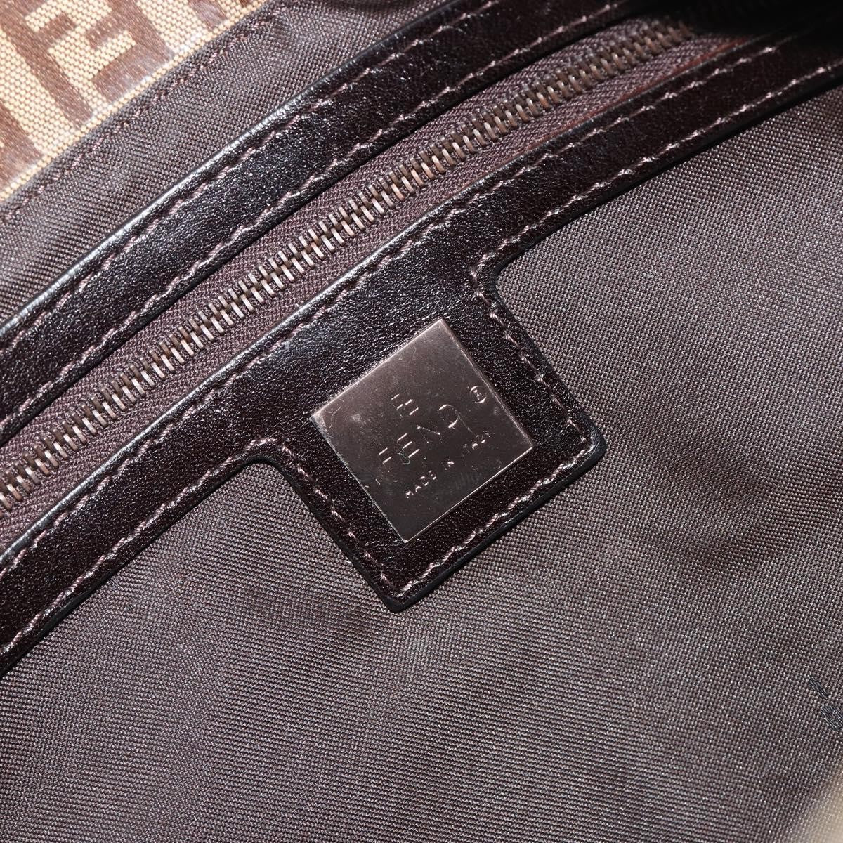 Fendi Mamma Baguette Zucchino canvas, Brown, Canvas, Shoulder Bag