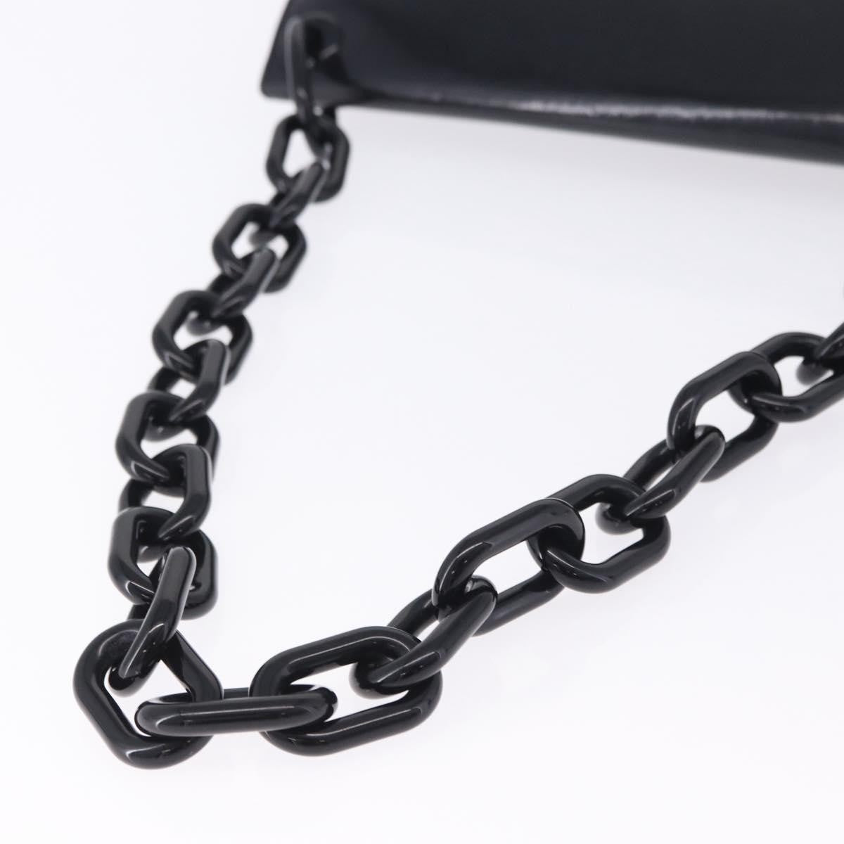 Prada Chain Shoulder Leather, Black, Leather, Shoulder Bag