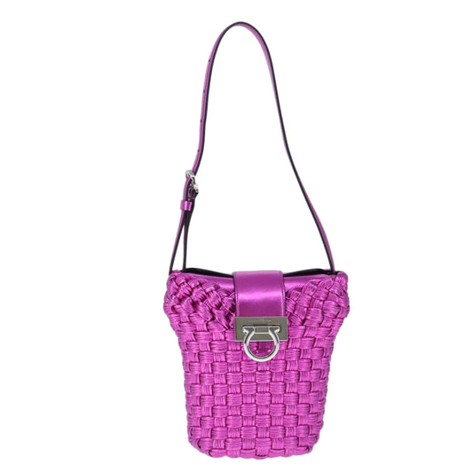 Salvatore Ferragamo Gancini, Purple, Leather, shoulder