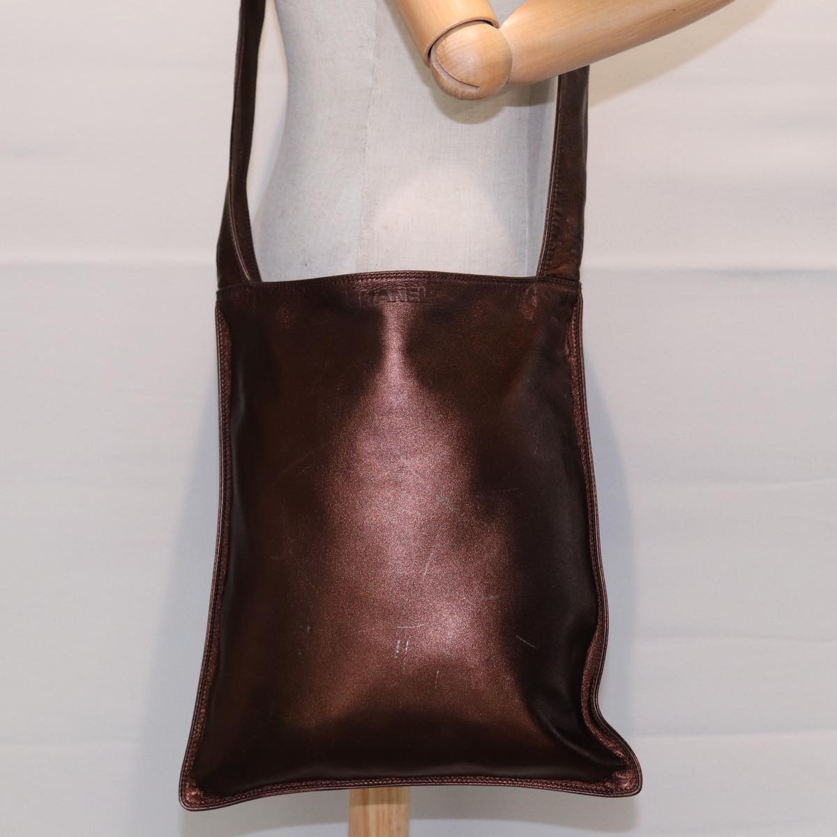 Chanel, Brown, Leather, shoulder