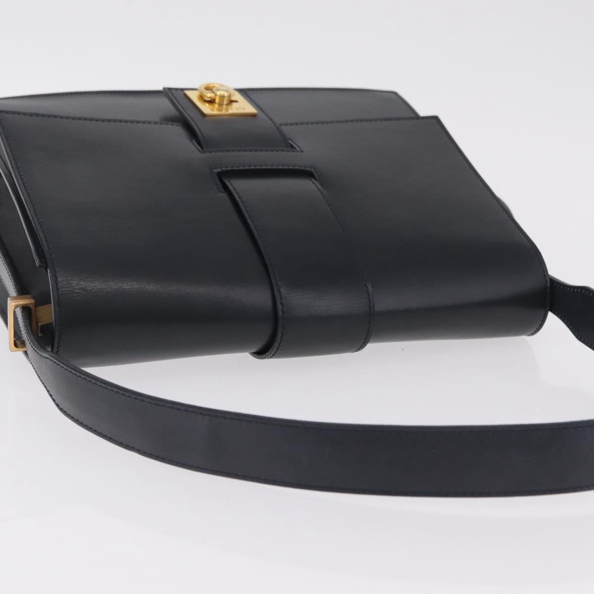 Celine Shoulder Leather, Navy, Leather, Shoulder Bag