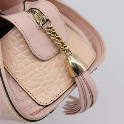 Versace Vintage Tote Leather, Pink, Leather, Tote Bag