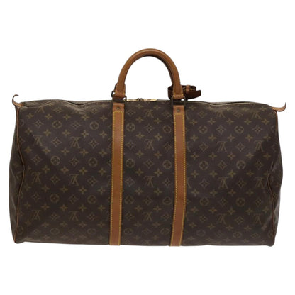 Louis Vuitton Keepall 55, Brown, Canvas, travel