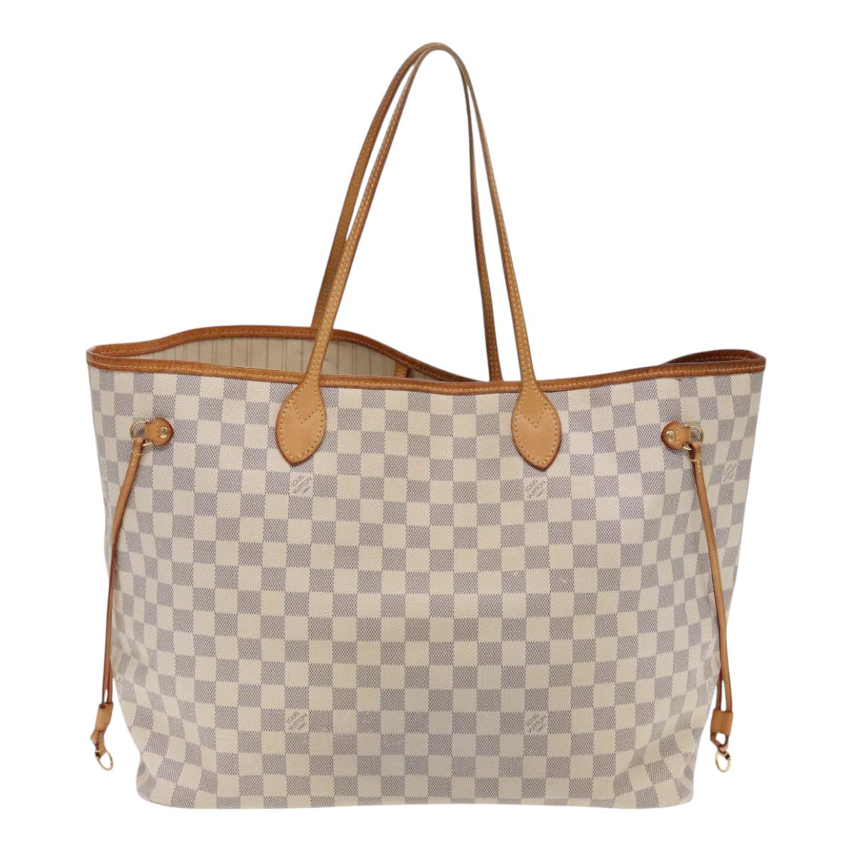 Louis Vuitton Neverfull GM, White, Canvas, tote