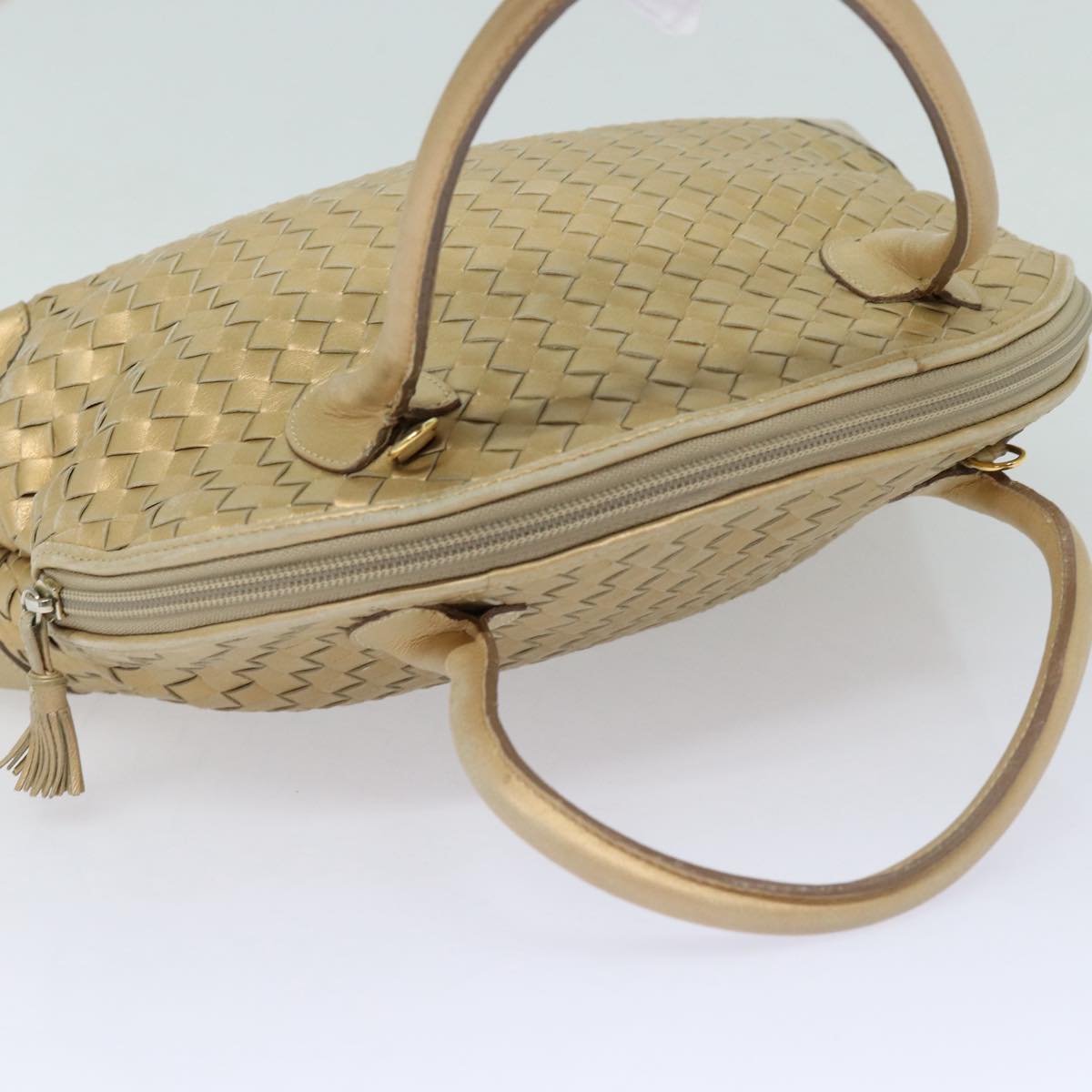 Bottega Veneta Intrecciato, Gold, Leather, handbag