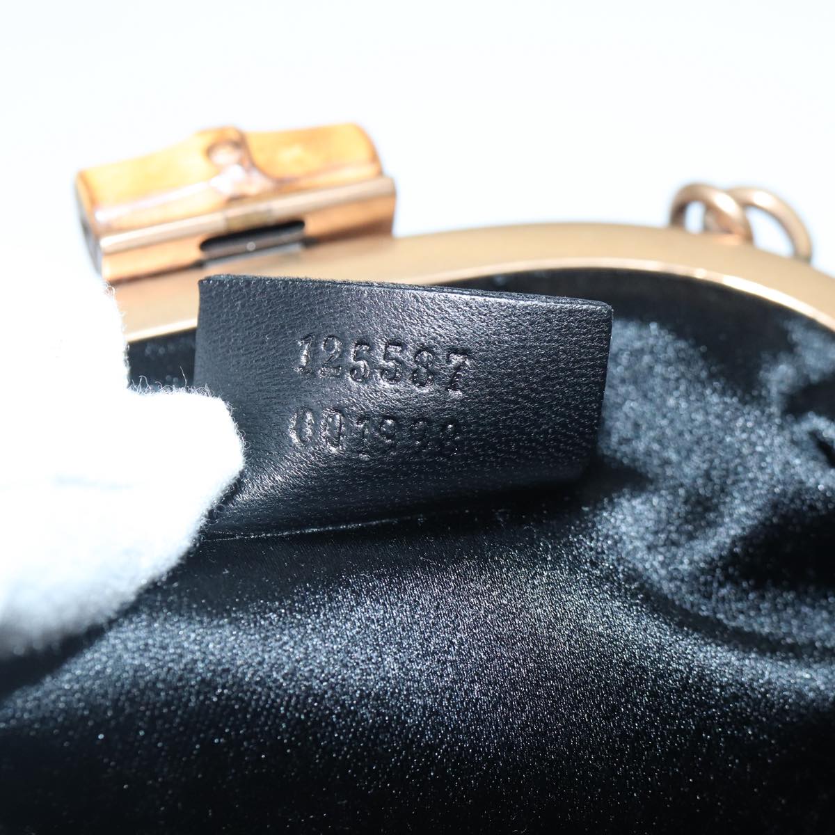 Gucci Bamboo, Black, Canvas, clutch