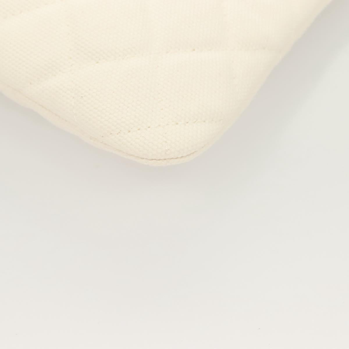 Chanel Coco Cuba, White, Canvas, clutch