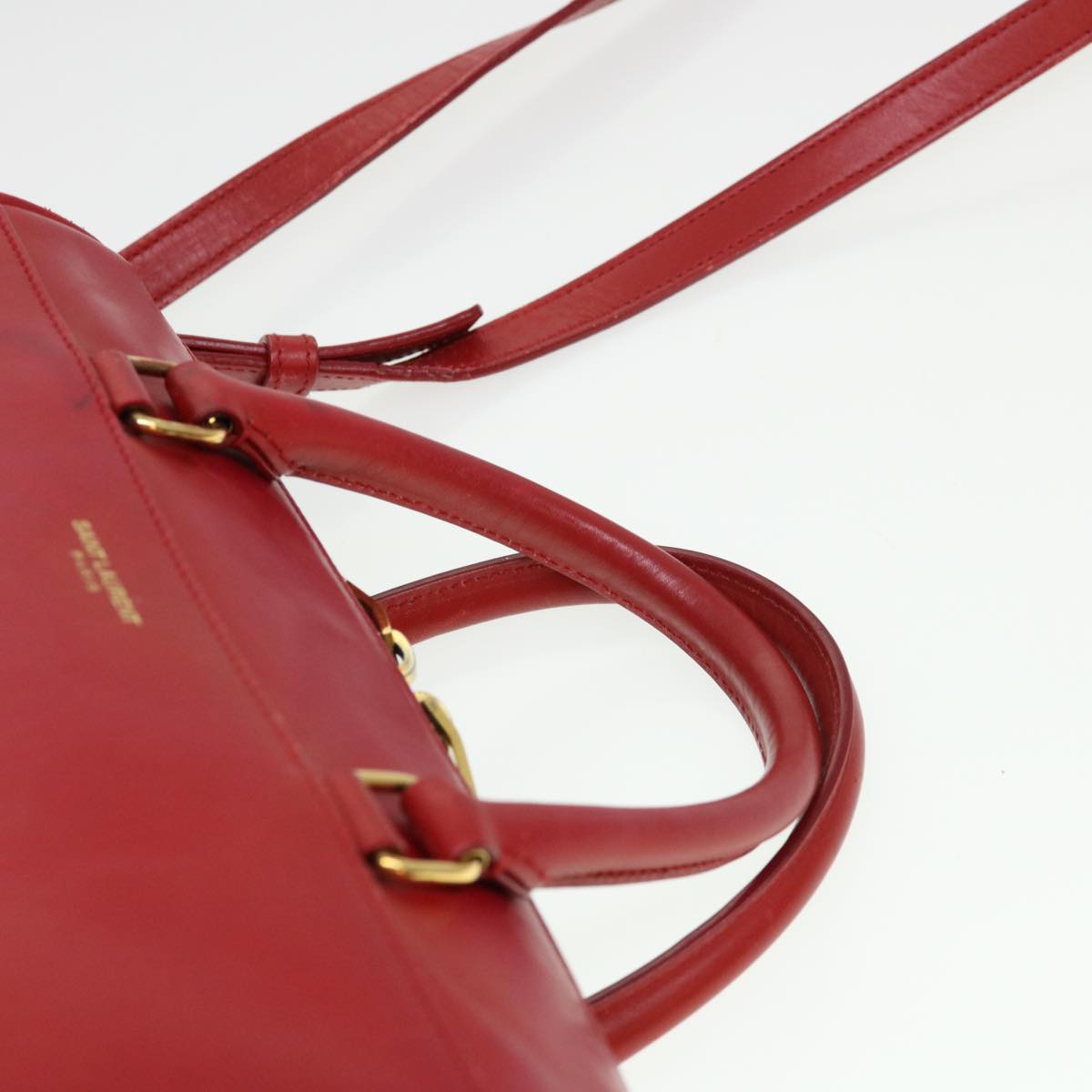 Yves Saint Laurent Duffle, Red, Leather, handbag