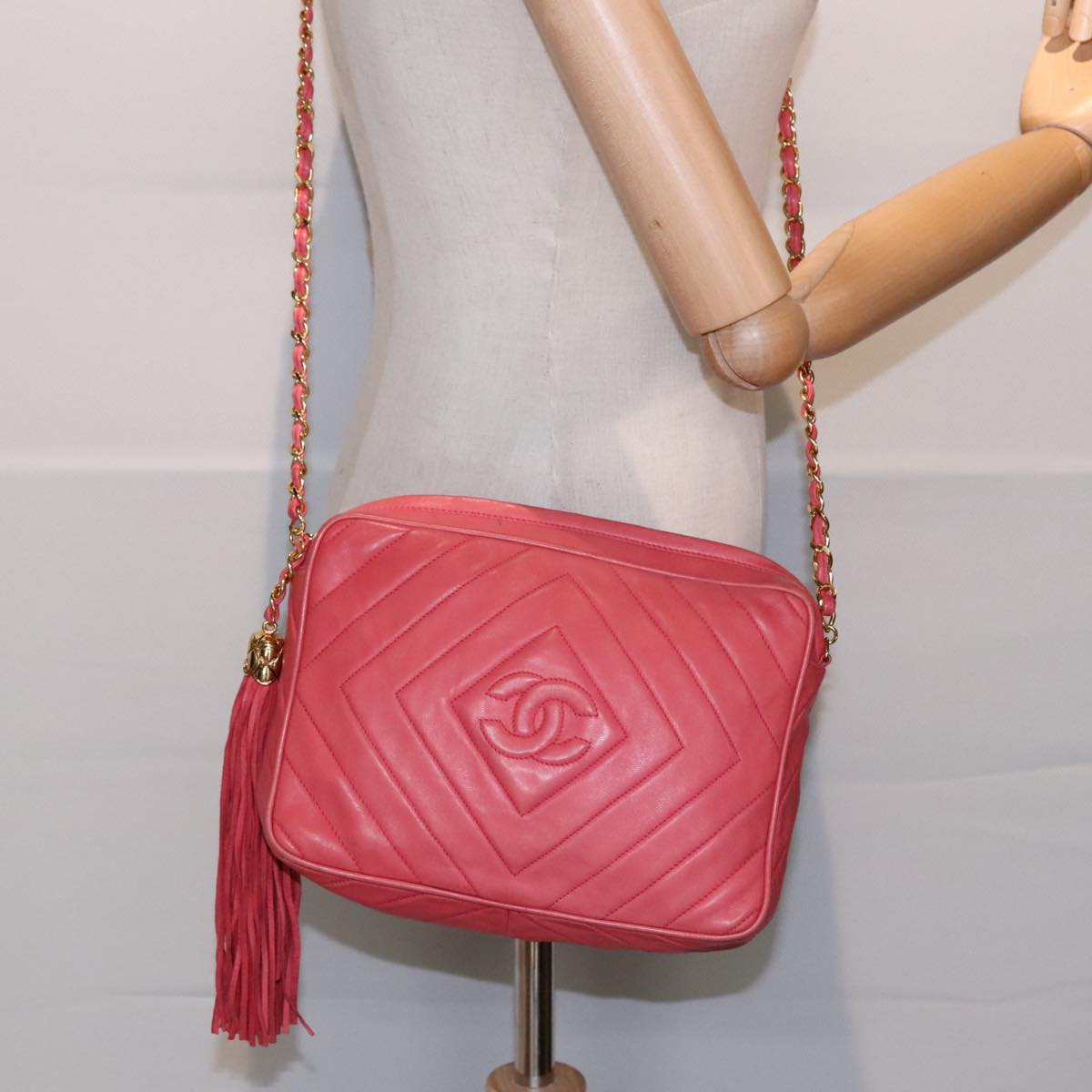 Chanel Camera, Pink, Leather, shoulder