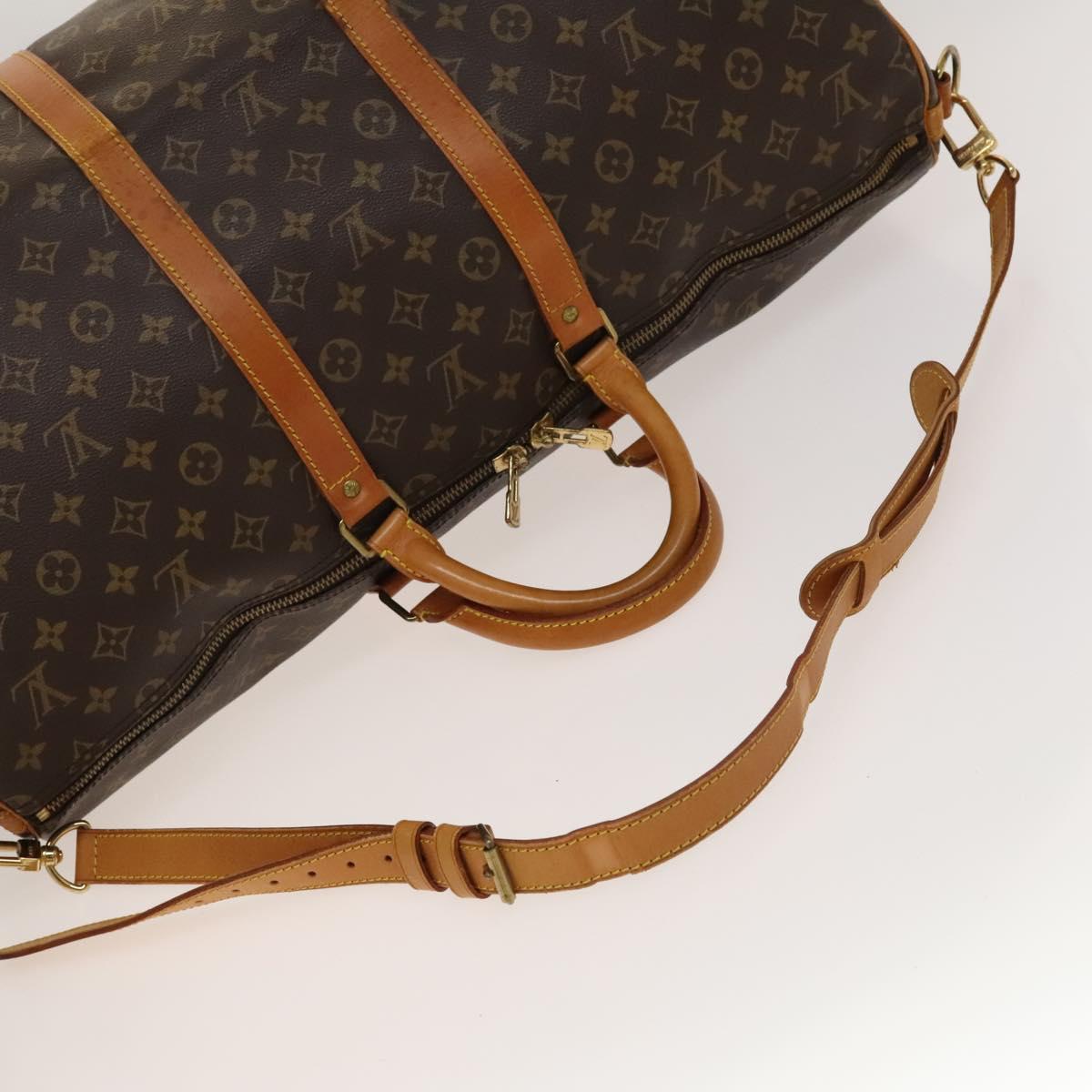 Louis Vuitton Keepall Bandouliere 55, Brown, Canvas, travel