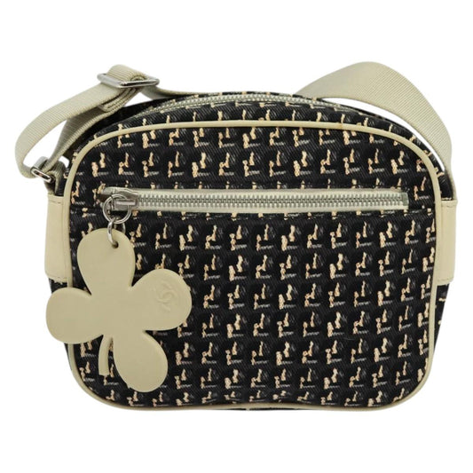 Chanel Clover, Black, Canvas, shoulder