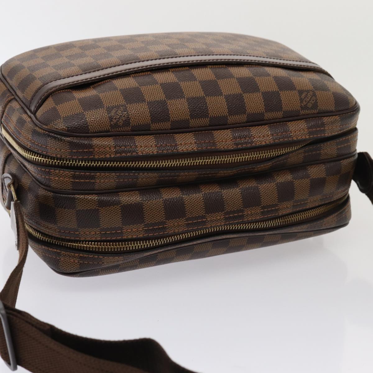 Louis Vuitton Reporter, Brown, Canvas, shoulder