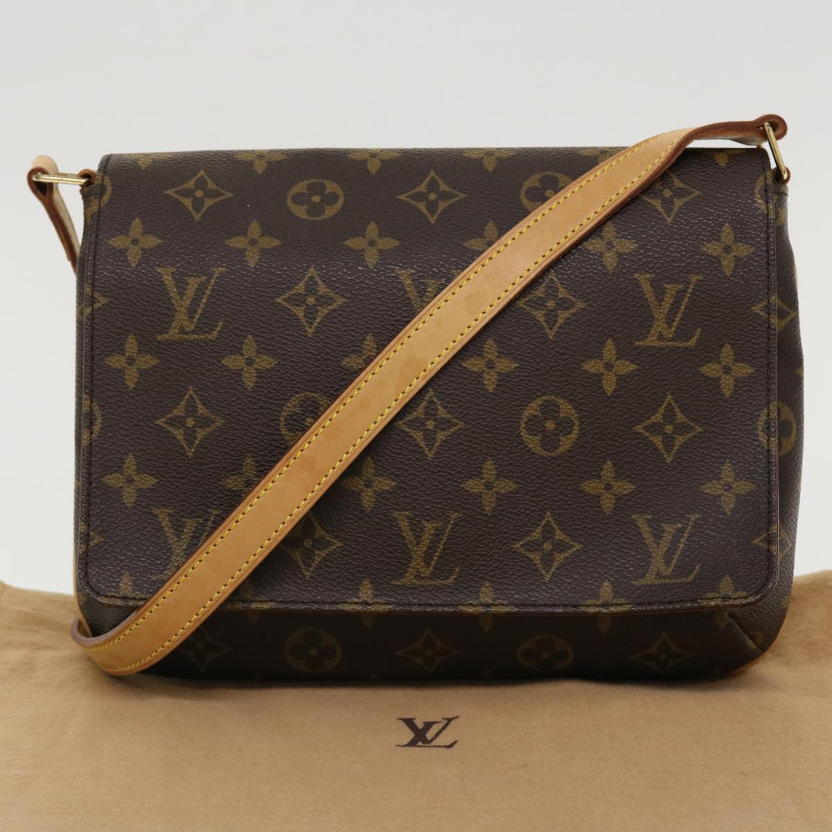 Louis Vuitton Musette Tango, Brown, Canvas, shoulder