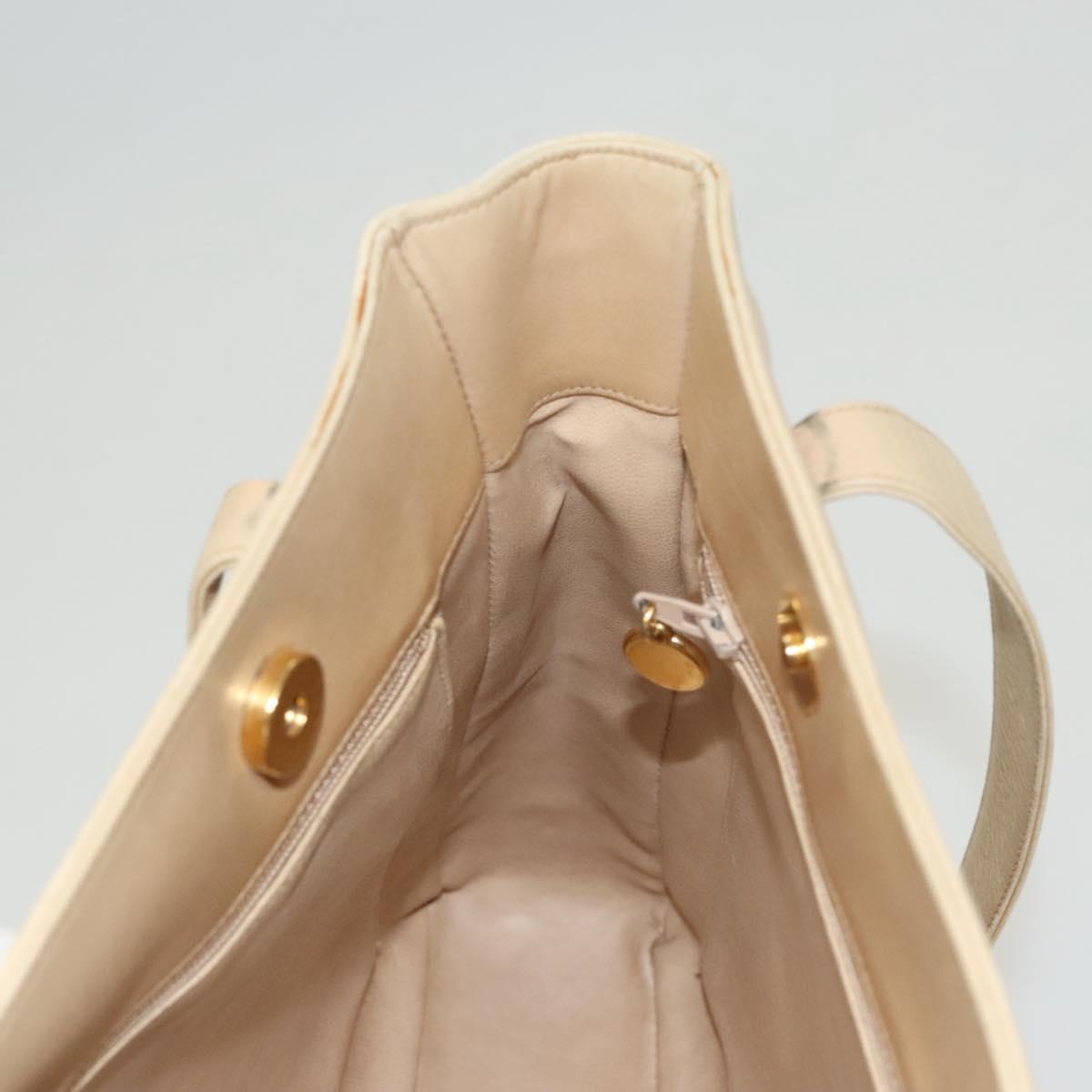 Chanel Coco Mark, Beige, Leather, shoulder