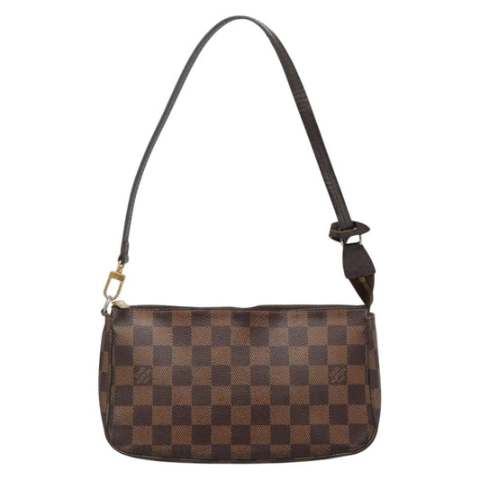 Louis Vuitton Pochette Accessoire, Brown, Canvas, clutch