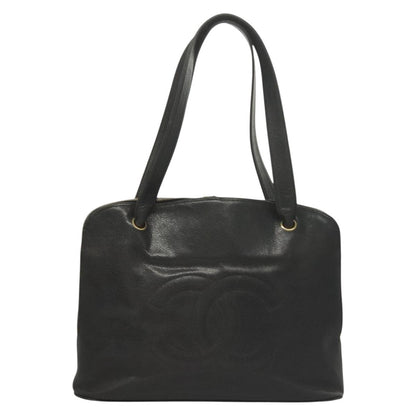 Chanel Coco Mark, Black, Leather, tote