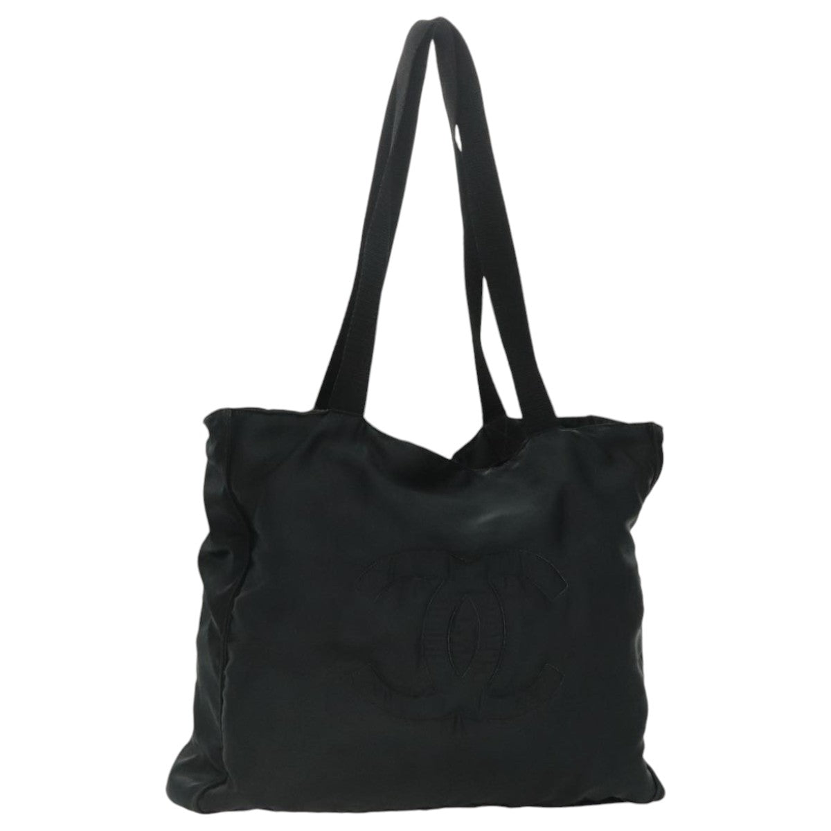 Chanel Cc, Black, Silk, tote