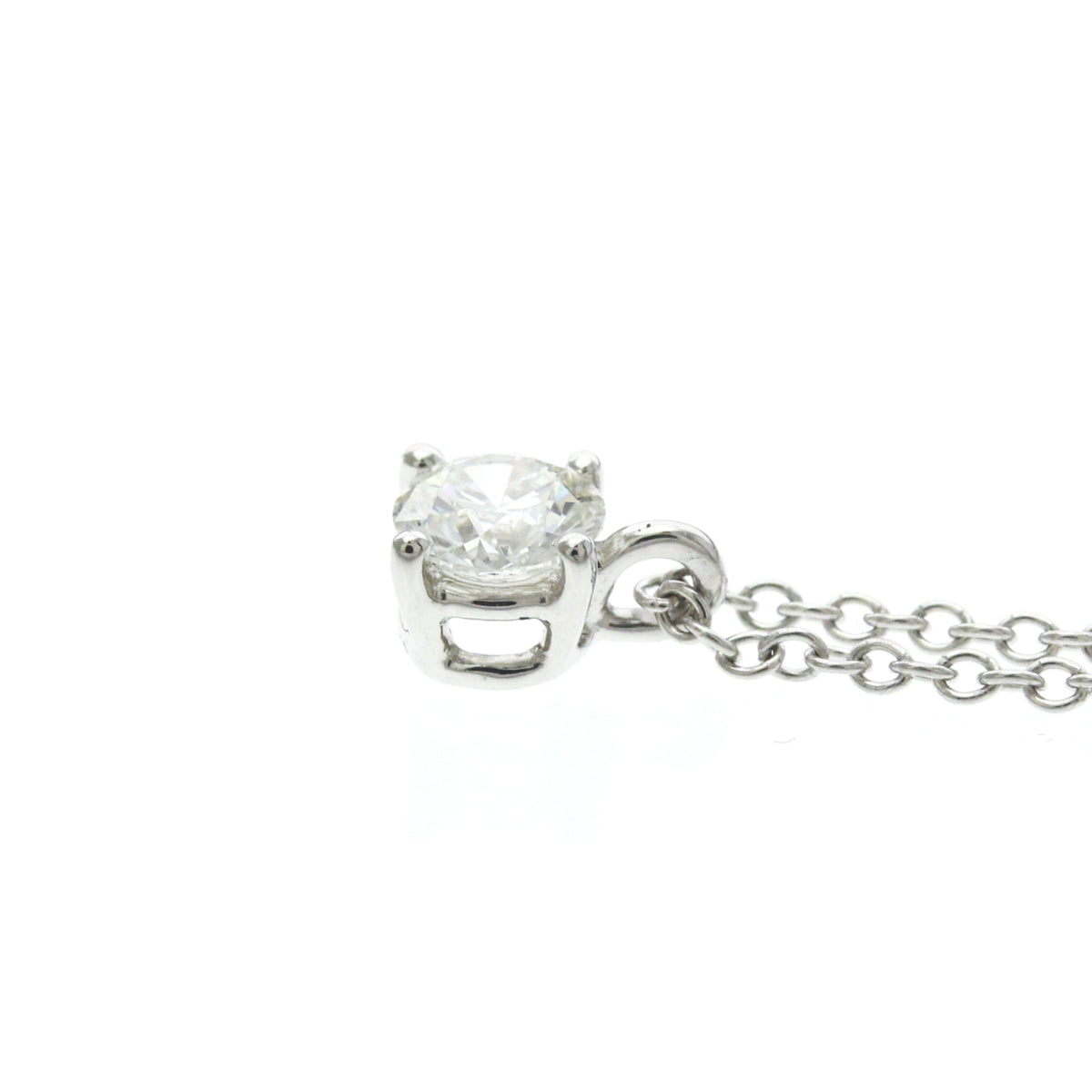Tiffany & Co. Solitaire Pendant Platinum with Emerald Cut Diamond, Silver, Platinum, Necklace