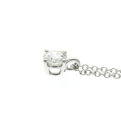 Tiffany & Co. Solitaire Pendant Platinum with Emerald Cut Diamond, Silver, Platinum, Necklace