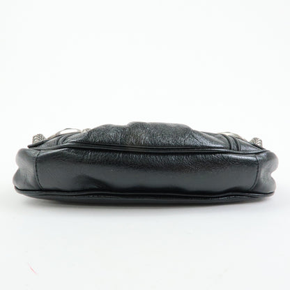 Balenciaga Le Cagole Giant Studs Chain Leather, Black, Leather, Shoulder Bag