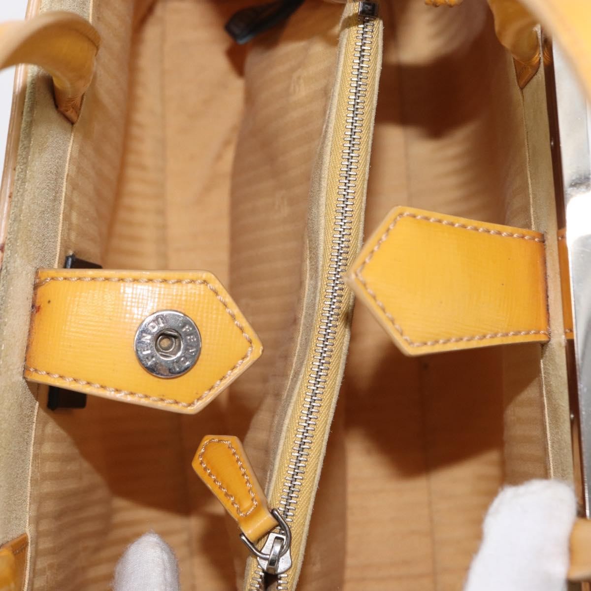 Fendi 2Jours Leather, Yellow, Leather, Handbag