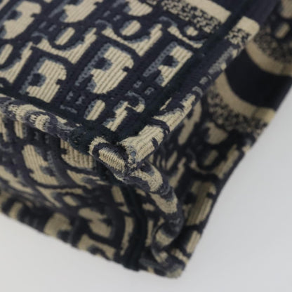 Christian Dior Book Tote Phone Oblique Canvas, Navy, Canvas, Tote Bag