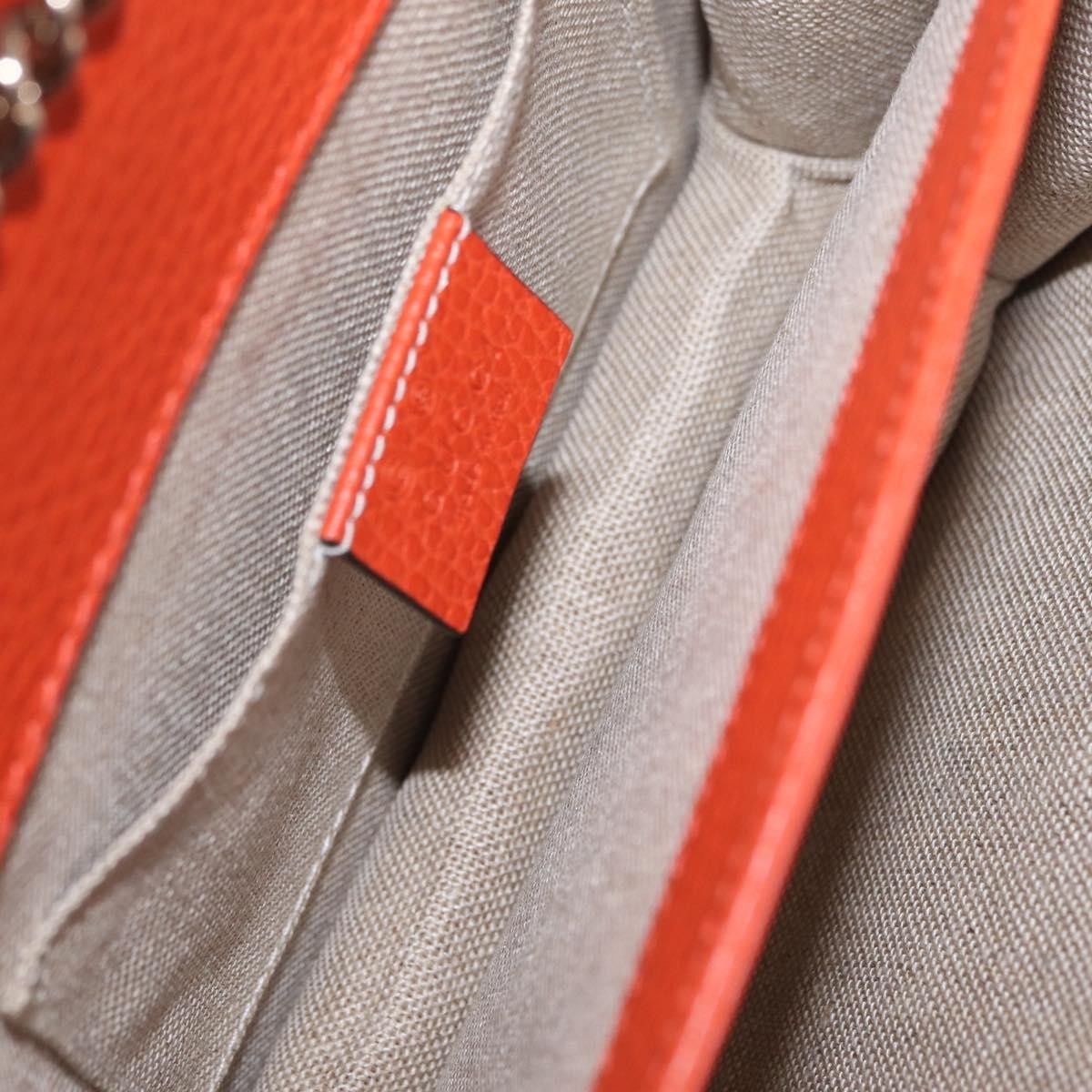 Gucci Interlocking Leather, Orange, Leather, Shoulder Bag