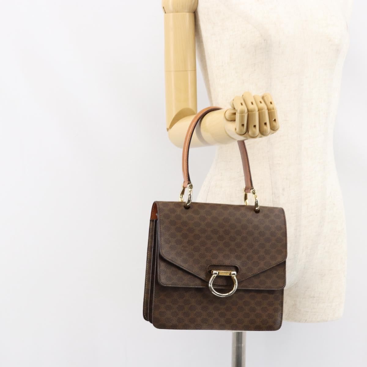 Celine Vintage Top Handle Macadam Canvas, Brown, Canvas, Handbag