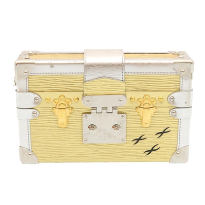 Louis Vuitton Sac Petit Malle, Silver, Leather, shoulder