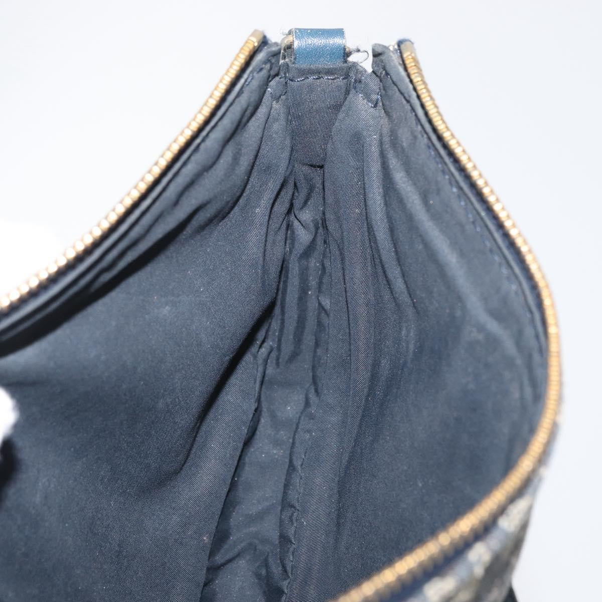 Christian Dior Vintage Saddle Diorissimo Canvas, Navy, Canvas, Handbag