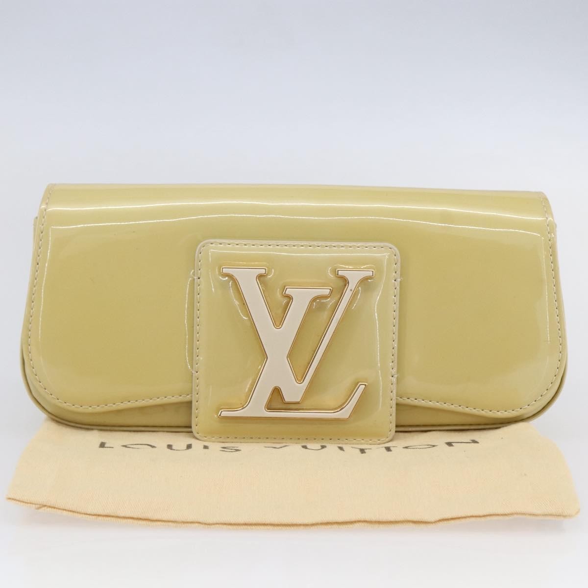 Louis Vuitton Sobe Clutch Patent, Beige, Patent Leather, Clutch
