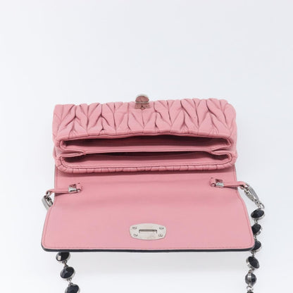 Miu Miu Convertible Flap Haircalf & Matelassé Nappa Leather, Pink, Calfskin, Crossbody Bag