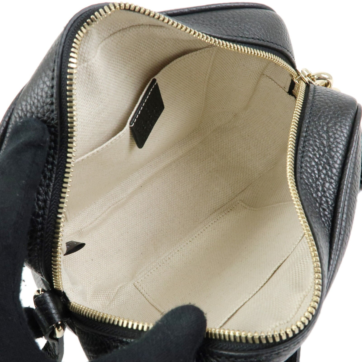 Gucci Soho Disco Leather, Black, Leather, Crossbody Bag