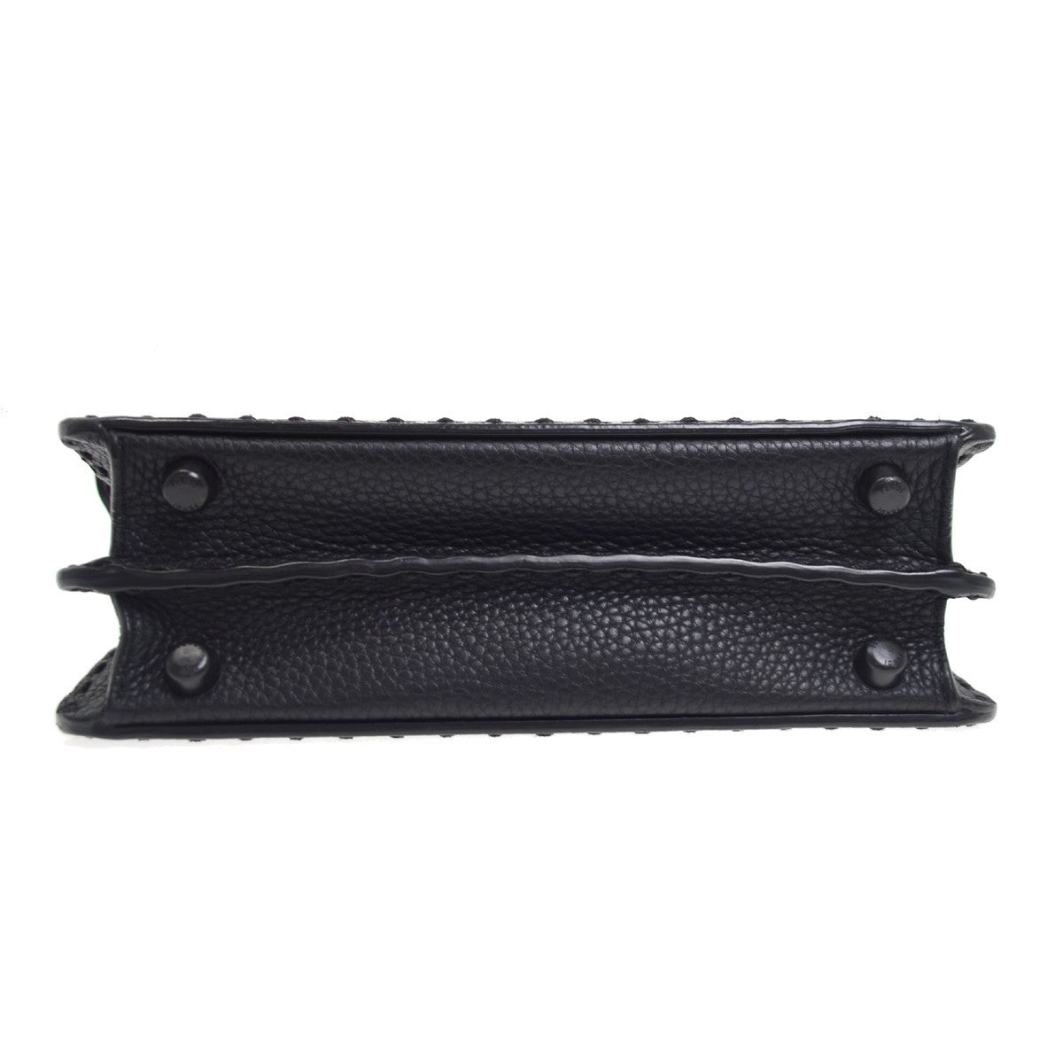Fendi Selleria Peekaboo ISeeU Raffia with Leather, Black, Leather, Handbag