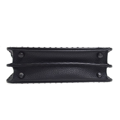 Fendi Selleria Peekaboo ISeeU Raffia with Leather, Black, Leather, Handbag