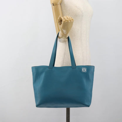 Loewe Anagram Leather, Blue, Leather, Tote Bag