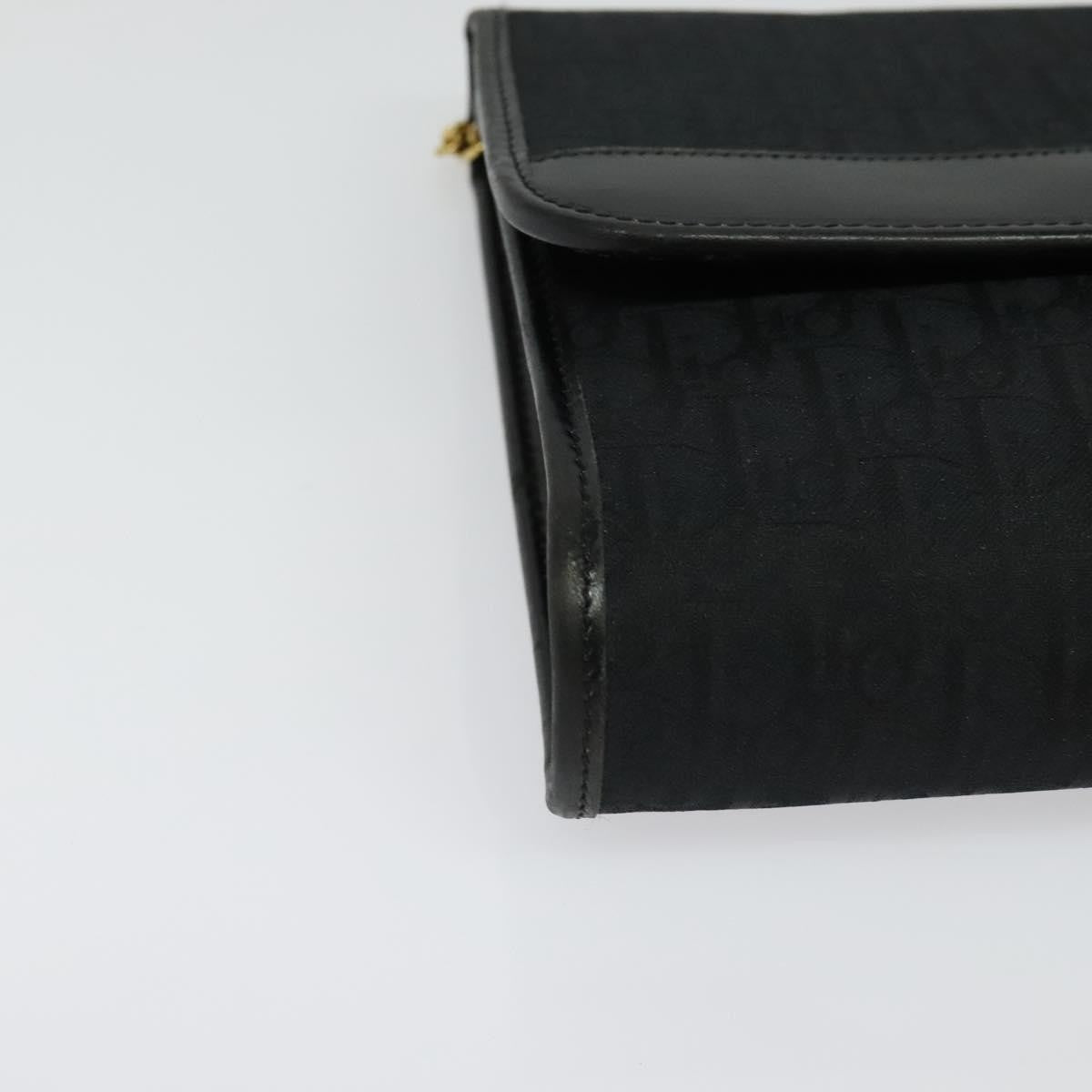 Christian Dior Vintage Trotteur Chain Canvas, Black, Canvas, Shoulder Bag