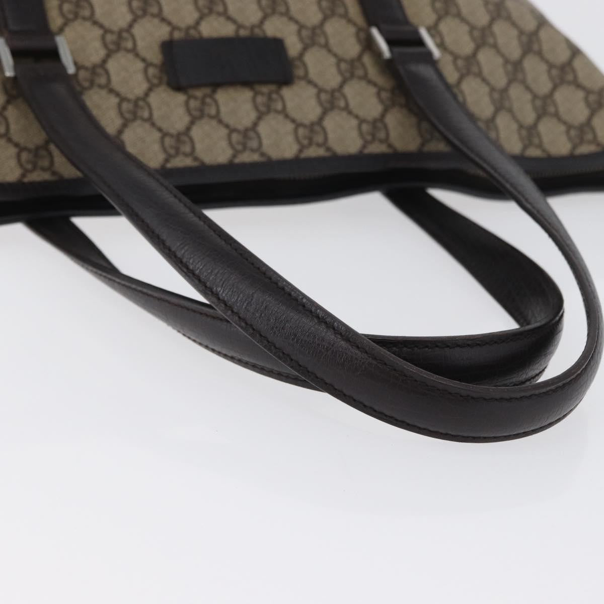 Gucci Vintage Front Pocket Tote GG Coated Canvas with Leather, Beige, Canvas, Tote Bag