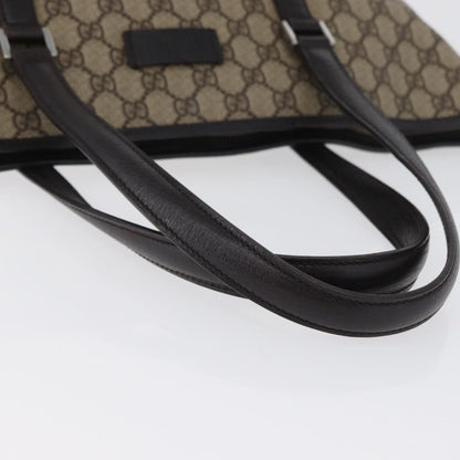Gucci Vintage Front Pocket Tote GG Coated Canvas with Leather, Beige, Canvas, Tote Bag