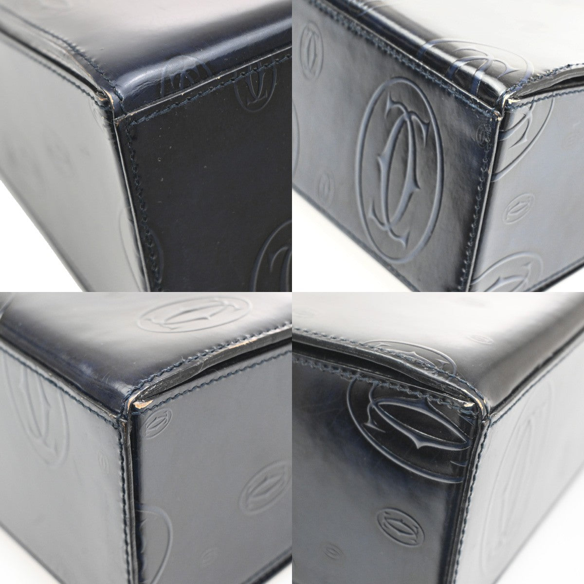 Cartier Happy Birthday Patent Leather, Navy, Patent Leather, Handbag