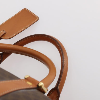 Celine Vintage Duffle Canvas and Leather, Brown, Canvas, Travel Bag