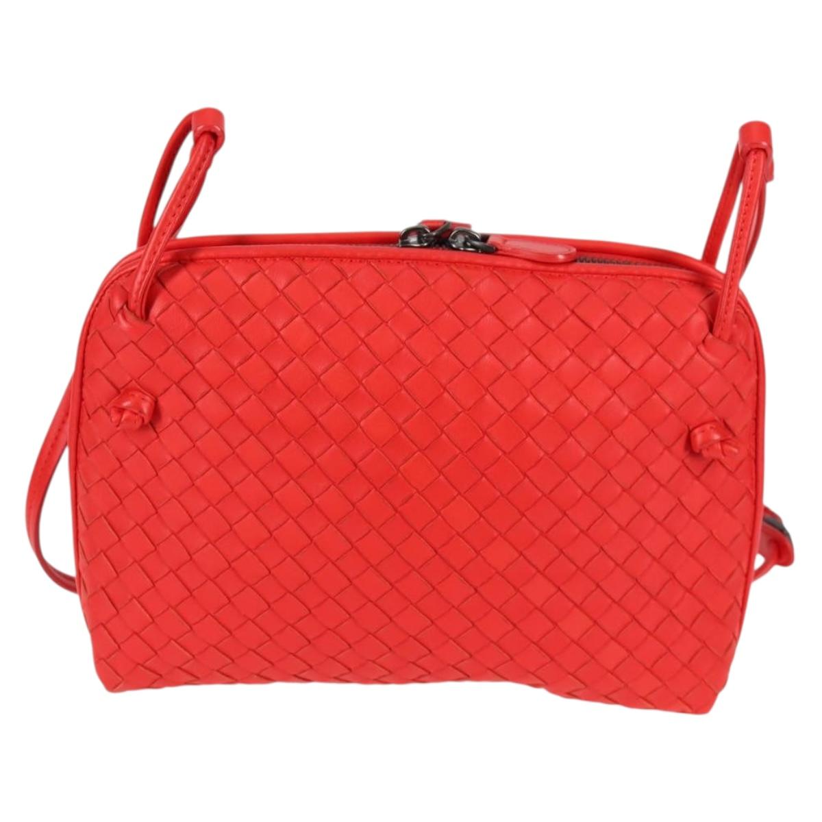 Bottega Veneta Intrecciato, Red, Leather, shoulder