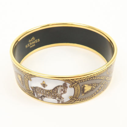 Hermes Bangle Printed Enamel, Multicolour, Gold Plated, Bracelet