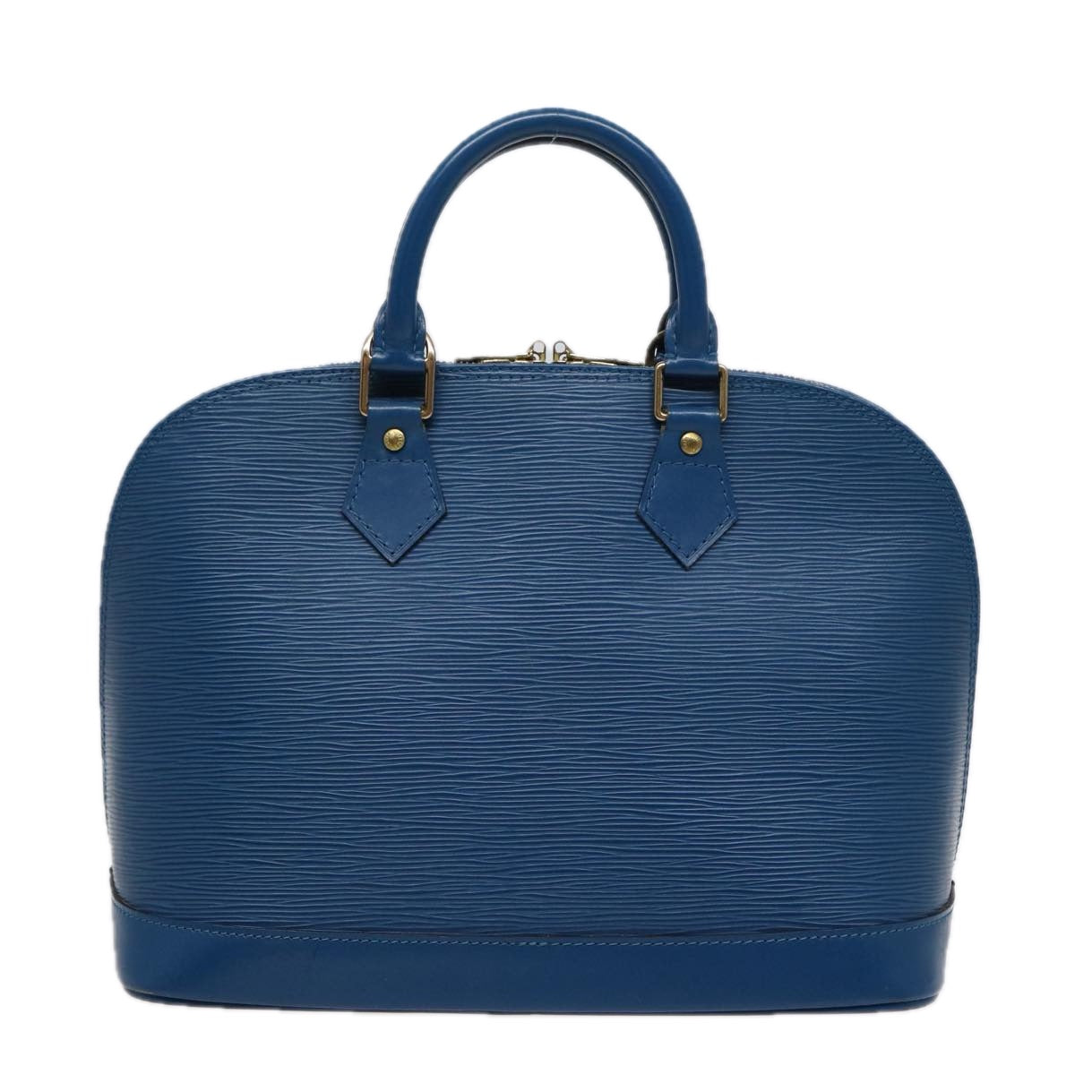 Louis Vuitton Alma, Blue, Leather, handbag