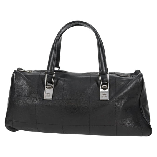 Chanel Chocolate bar, Black, Leather, handbag