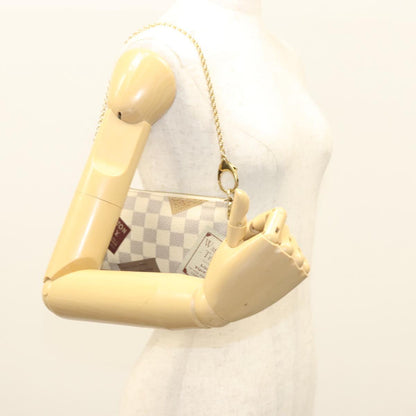 Louis Vuitton Pochette Accessoire, White, Canvas, clutch