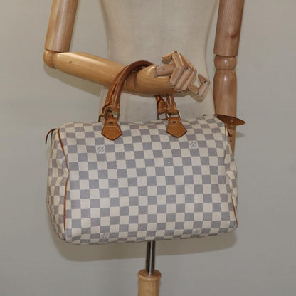 Louis Vuitton Speedy 30, White, Canvas, handbag
