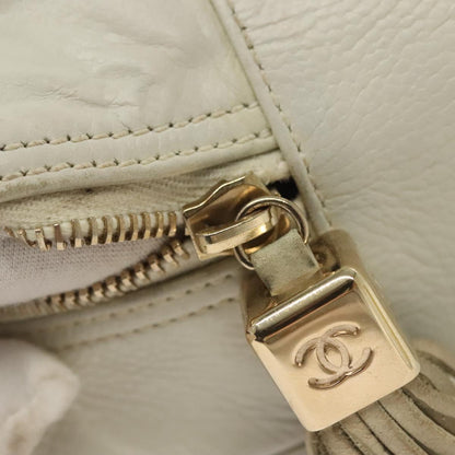 Chanel Coco Mark, White, Leather, handbag