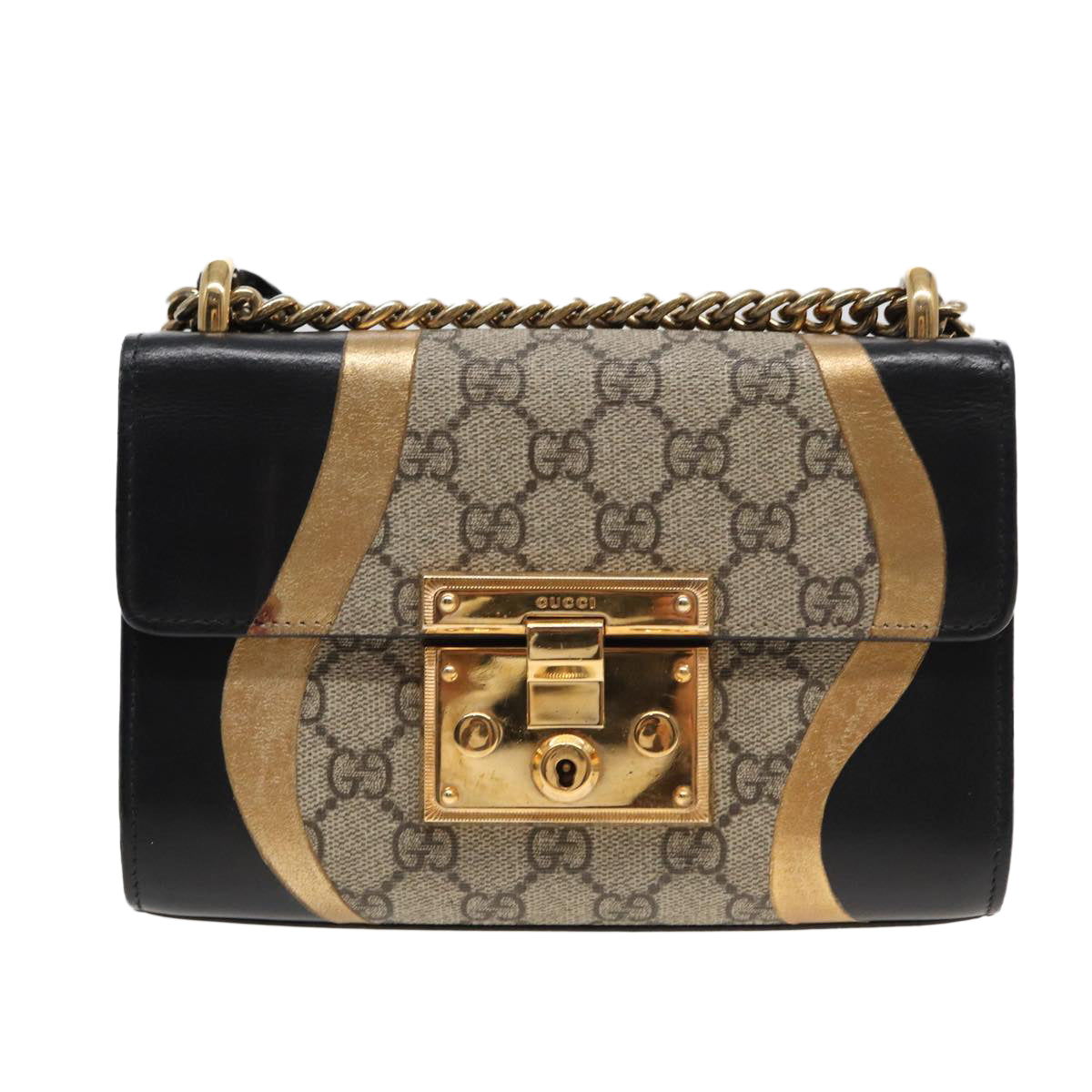 Gucci Padlock, Beige, Leather, shoulder